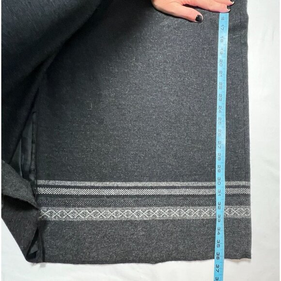 Vintage Eddie Bauer Recycled Wool Maxi Wrap Skirt Charcoal Gray Fall 6 - Picture 4 of 12
